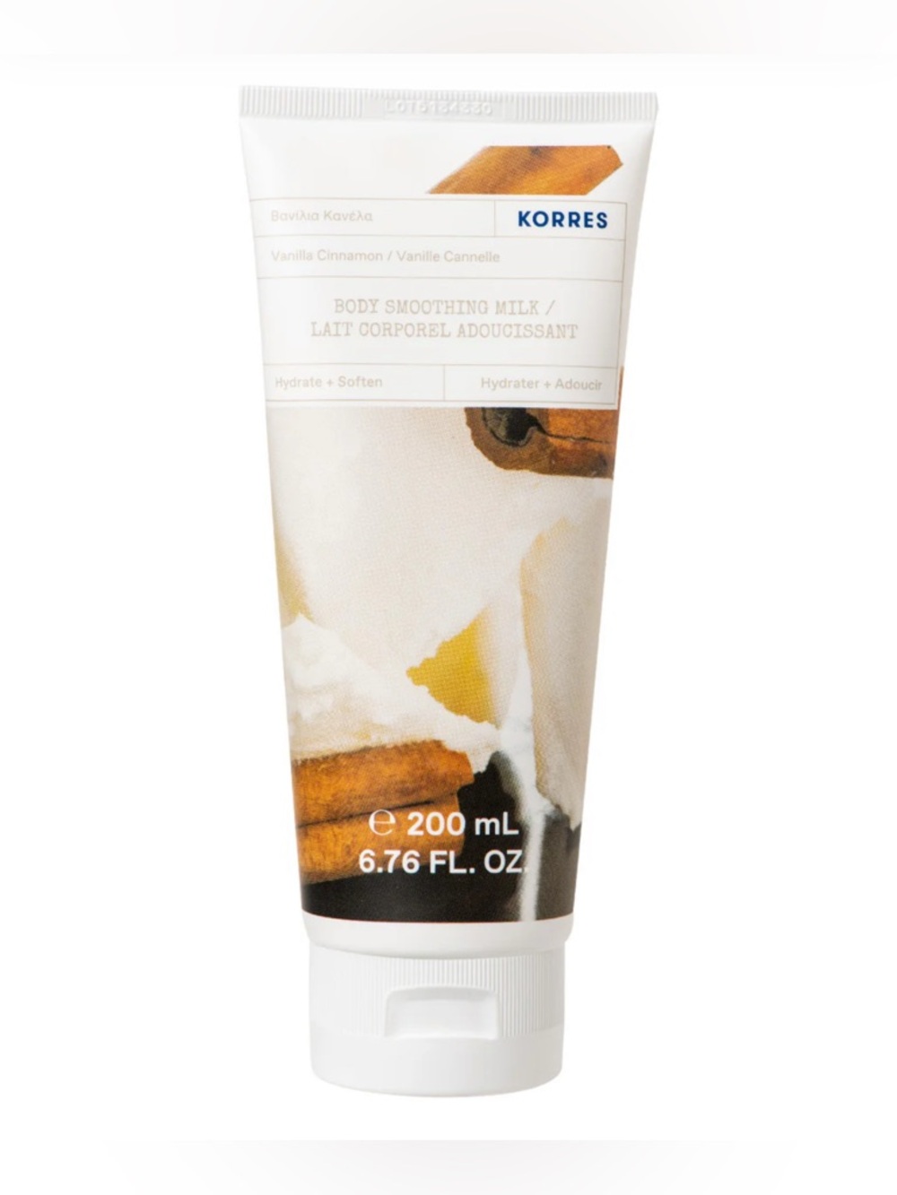 New/Sealed Korres Body Smoothing Milk Vanilla Cinnamon Moisturizer 200mL/6.76 Oz